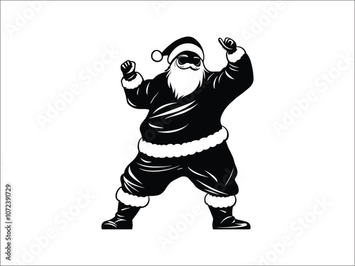 Dabbing Santa Claus Silhouettes - Fun Christmas Dance Illustration