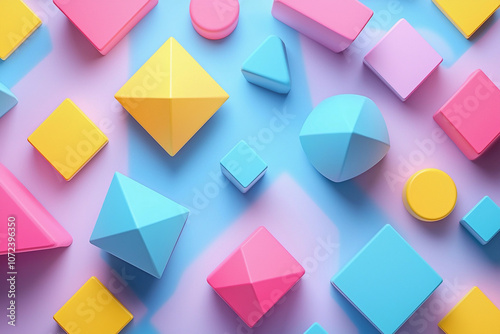 Free Download Colorful shapes on blue create visual interest - GFXLoad