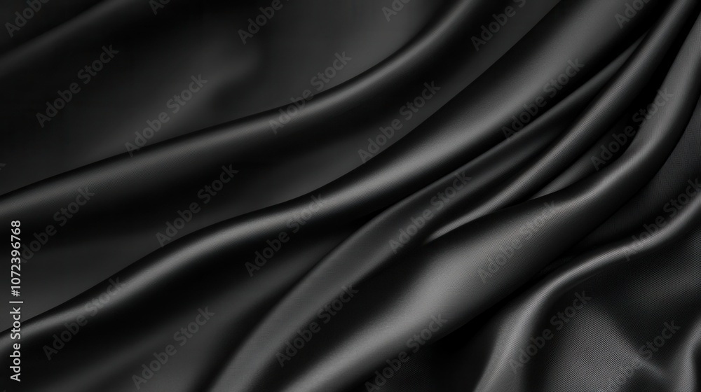 Elegant black satin fabric texture with luxurious sheen
