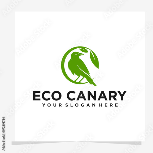 Nature Leaf Canary Bird Modern Symbol Logo Vector Illustration Element photo