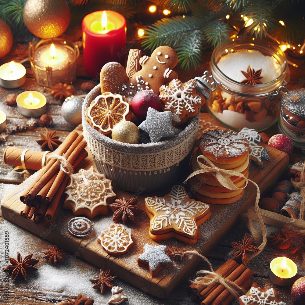 Festive Christmas Scene of Cozy Decor Festive Christmas Scene of Cozy Decor