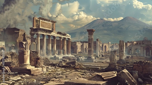 Vivid portrayal of pompeii s lively forum before the eruption, highlighting ancient history s allure photo