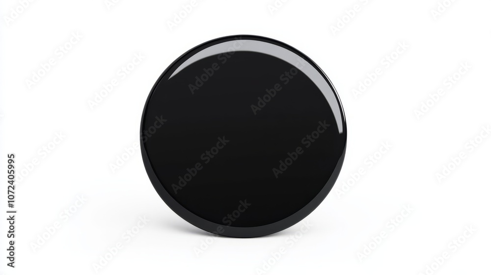 black round button on white black round button on white