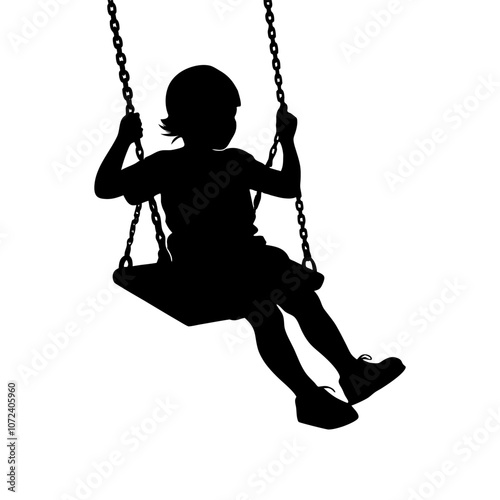 A child on a swing silhouette 