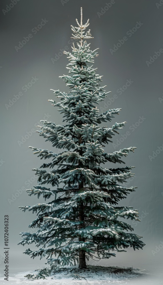 Fototapeta premium Majestic christmas tree with generous copy space for promotional material and album covers