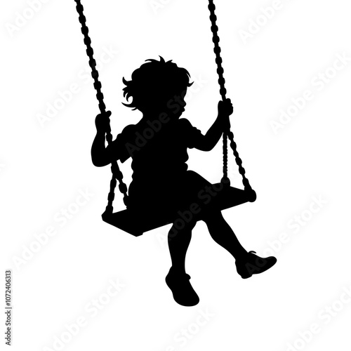 A child on a swing silhouette 