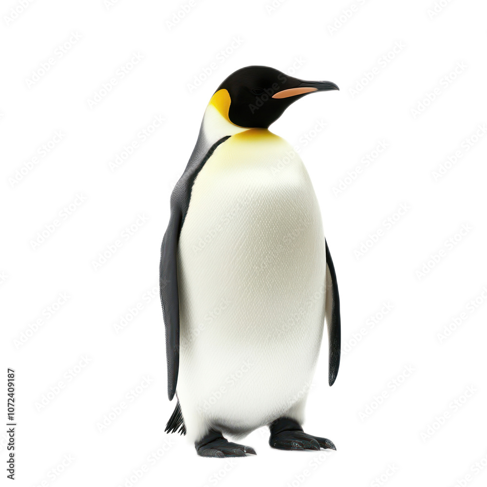 Fototapeta premium Elegant Emperor Penguin on White Background
