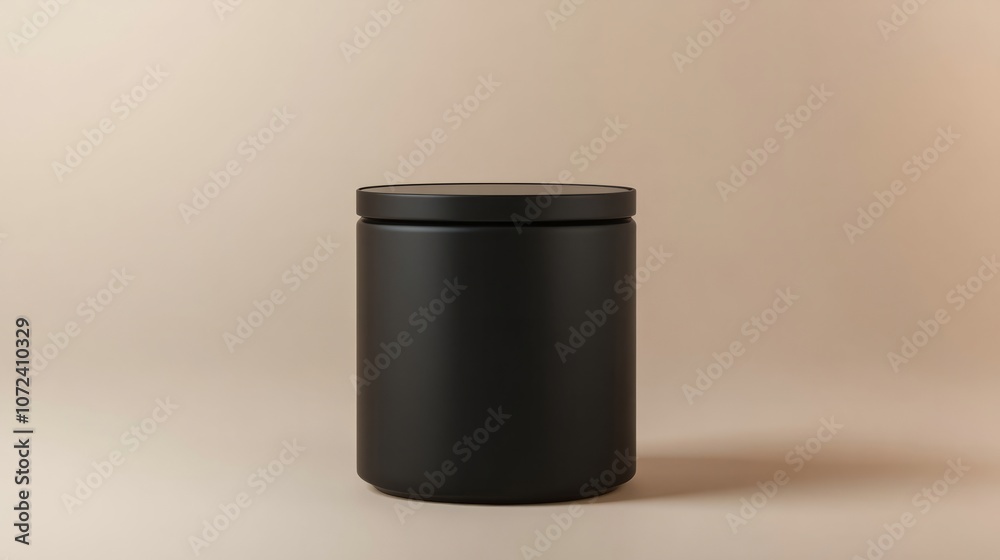 black 3d rendered black pedestal podium against cream background black 3d rendered black pedestal podium against cream background