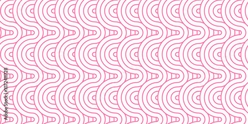 Abstract pink overlap Overlapping Pattern. geometric ocean spiral pattern abstract circle wave lines. Pink seamless tile stripe geomatics create retro line pattern background.