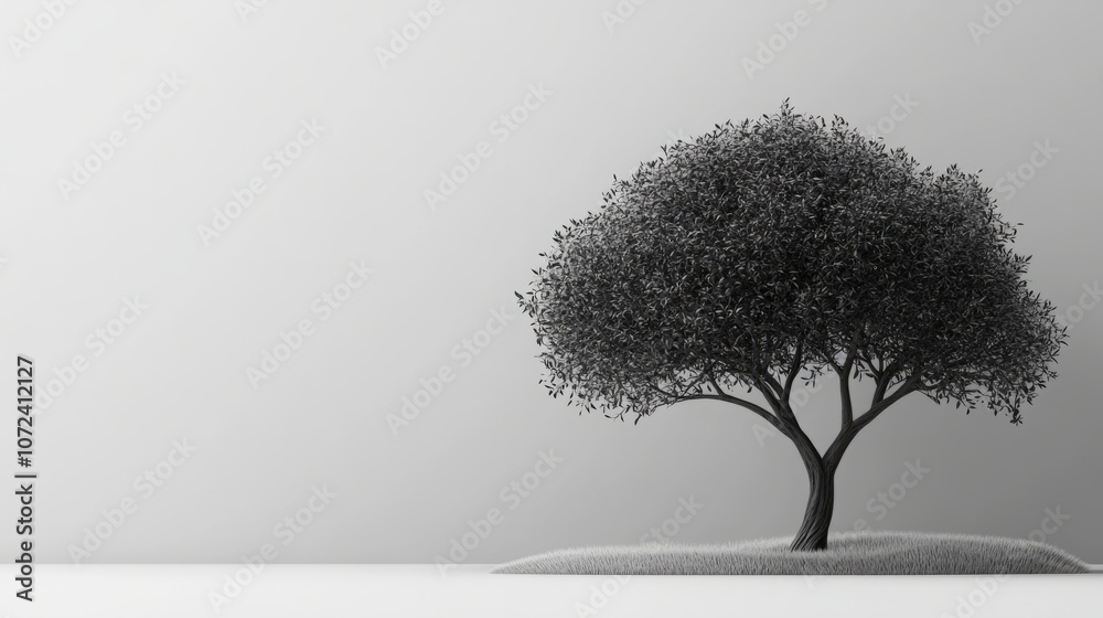 Obraz premium tree without leaves against white background. background with tree