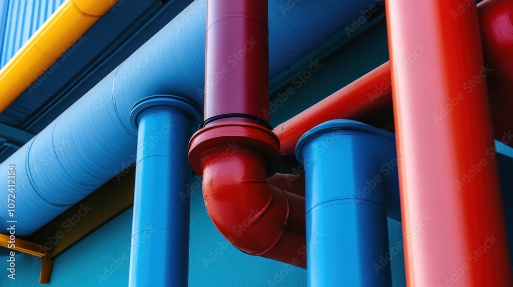Colorful Pipes Intertwined, Abstract Design