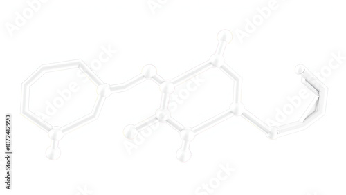 3D image of Phenmetrazine skeletal formula - molecular chemical structure of stimulant drug isolated on white background photo