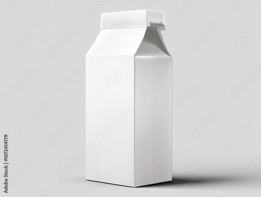 Minimalist White Juice Pack with Plastic Straw - Cut Out Isolated Background Minimalist White Juice Pack with Plastic Straw - Cut Out Isolated Background