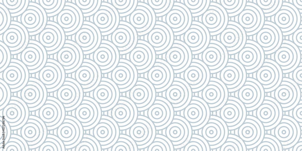 Abstract Overlapping Pattern. Seamless geometric ocean spiral pattern circle wave lines. white and gray seamless tile stripe geomatics create retro square line backdrop pattern background. Abstract Overlapping Pattern. Seamless geometric ocean spiral pattern circle wave lines. white and gray seamless tile stripe geomatics create retro square line backdrop pattern background.