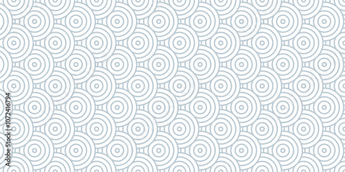 Abstract Overlapping Pattern. Seamless geometric ocean spiral pattern circle wave lines. white and gray seamless tile stripe geomatics create retro square line backdrop pattern background.