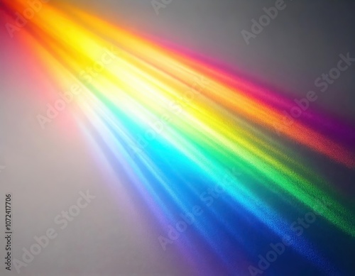 rainbow natural light refraction blurred gradient texture macro, holographic lens flare and shadows on white background