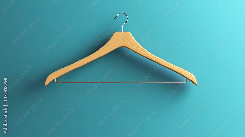 Simple metal hanger on a minimalistic background. Simple metal hanger on a minimalistic background.