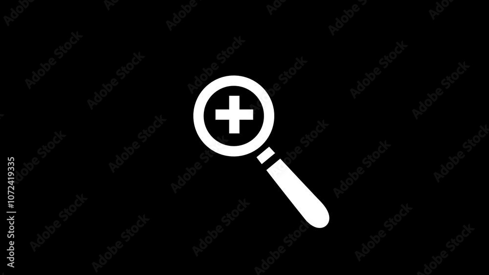 Magnifying glass icon with plus isolated animation .Search Bar and Magnifying Glass Icon . Magnifying glass icon with plus isolated animation .Search Bar and Magnifying Glass Icon .