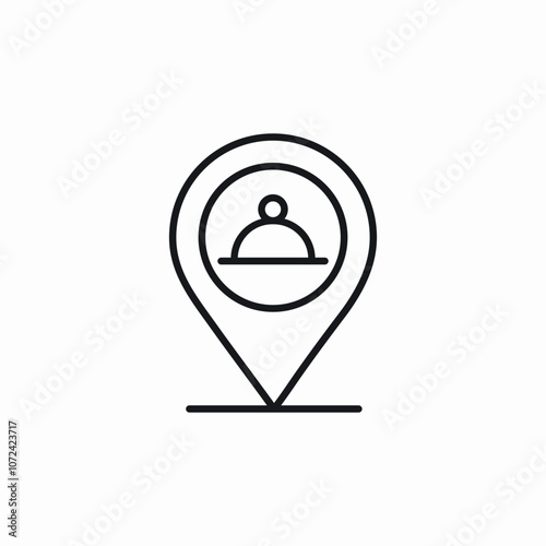 restaurant location icon sign vector