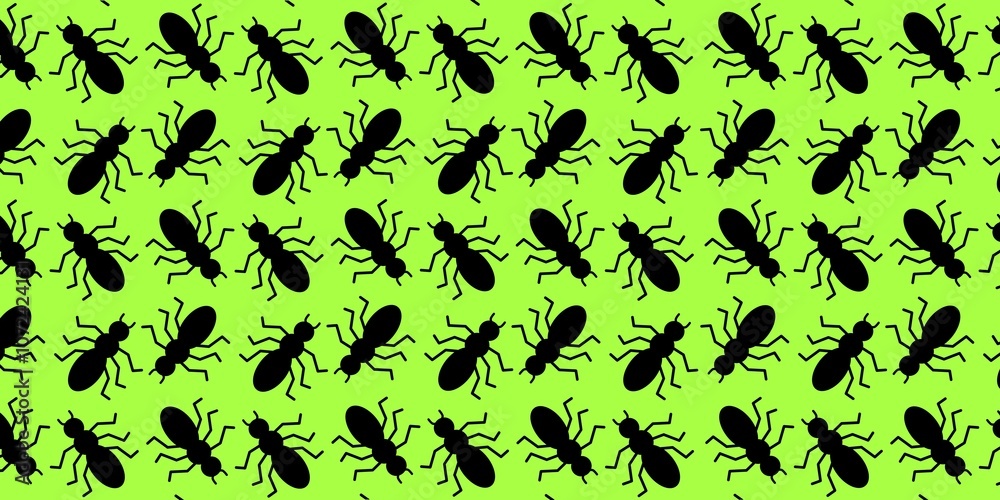 Fototapeta premium Seamless pattern of ants silhouette. Ants pattern background