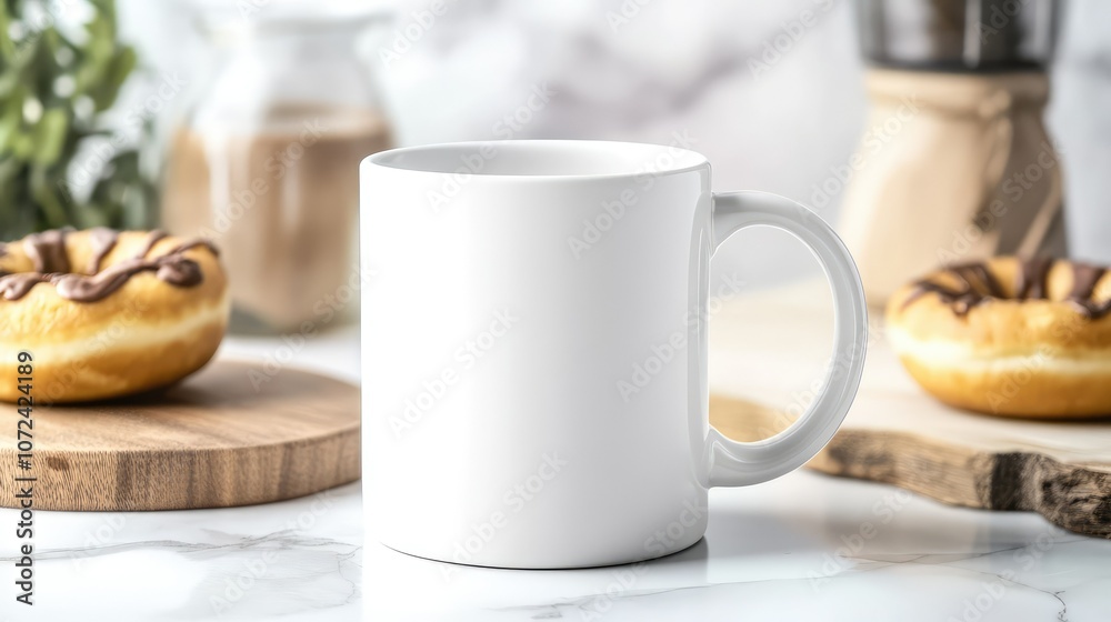 Aesthetic mug mockup with minimalist design. Blank ceramic cup for branding or product display. Aesthetic mug mockup with minimalist design. Blank ceramic cup for branding or product display.
