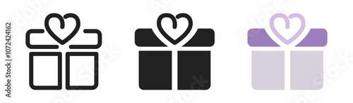 Present gift box icon. Christmas gift icons. Surprise  gift box collection. Vector illustration