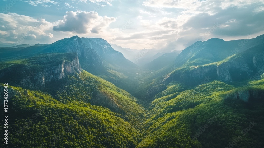 Aerial View of Mountain Valley Aerial View of Mountain Valley