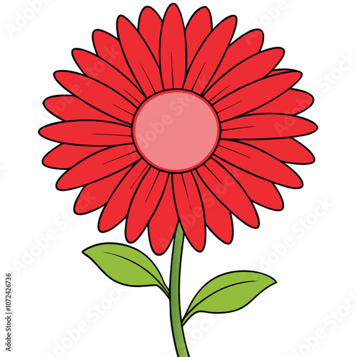 Design icons vector illustration of a flower (chamomile, gerbera, aster).