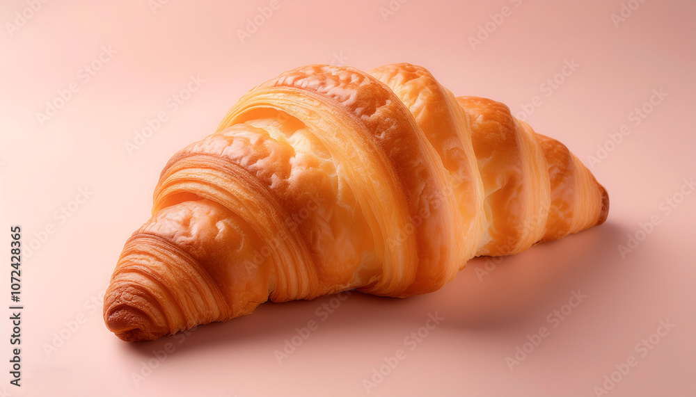 Croissant, isolated on a Light Pastel Croissant, isolated on a Light Pastel