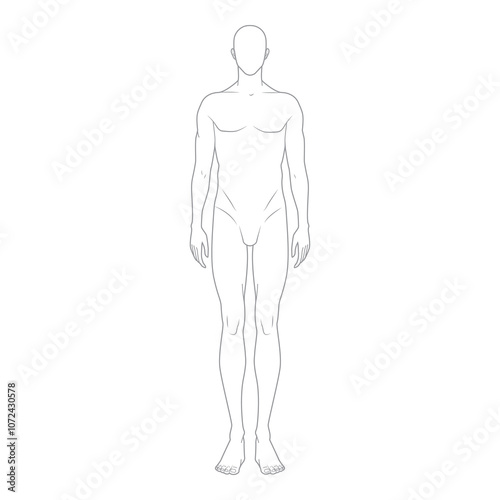 Male Fashion Figure Template - Front View
