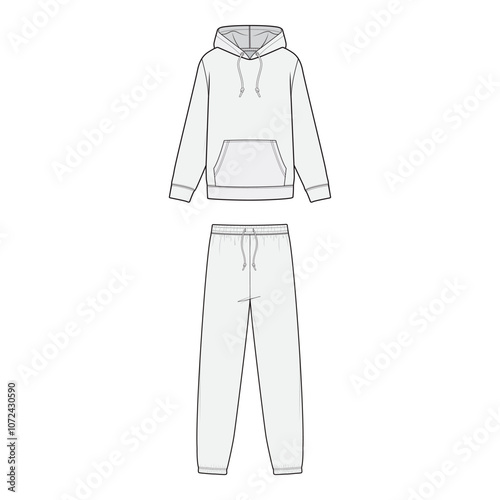 Men's Hoodie and Sweatpants Mockup


