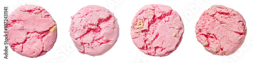 Candy crumbl pink cookies isolated on transparent background PNG file