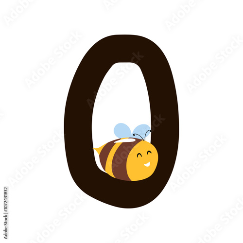 Numeric bee children book isolated on white background