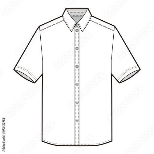 Classic Short Sleeve Button-Down Shirt Mockup - Front and Back View
