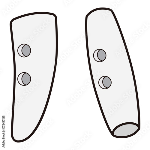 Coat Button Technical Drawing, Front and Side View

