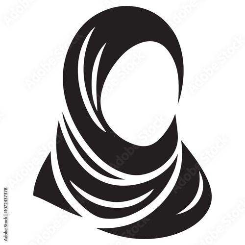 woman hijab or niqab silhouette vector logo icon vector illustration, stylish and creative woman hijab or niqab