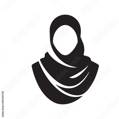 woman hijab or niqab silhouette vector logo icon vector illustration, stylish and creative woman hijab or niqab