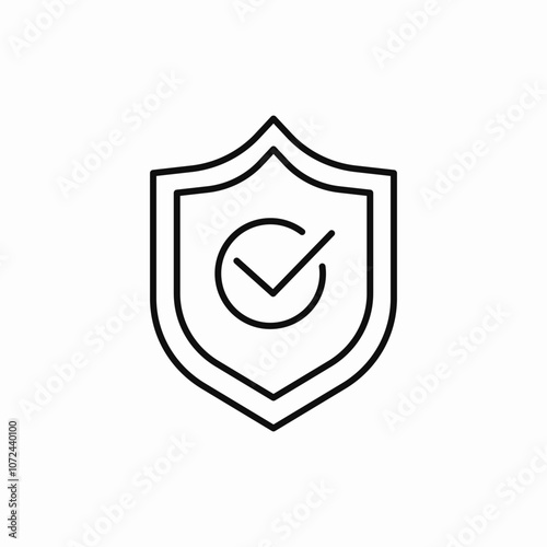 check mark shield icon sign vector