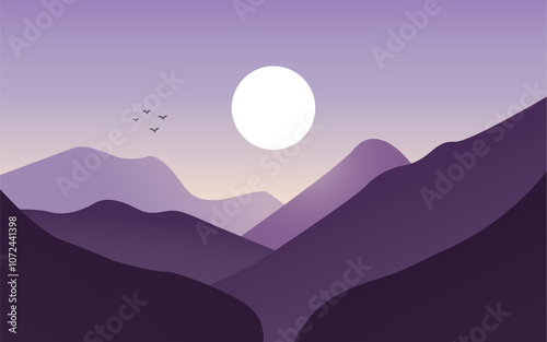 illustration landscape vector nature mountain