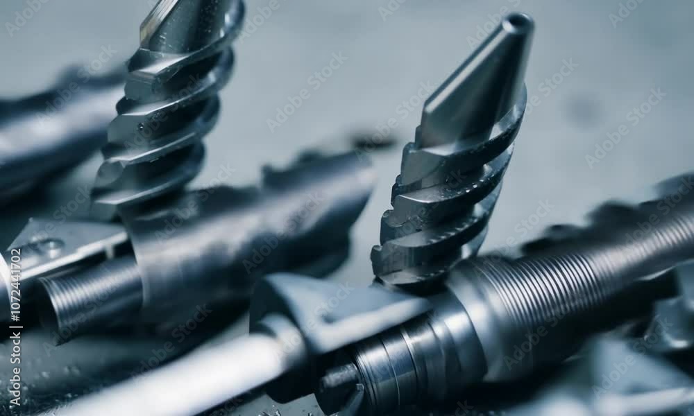 Precision drill bits neatly arranged in an industrial setting showcasing various sizes and shapes emphasizing tooling and machining accuracy Precision drill bits neatly arranged in an industrial setting showcasing various sizes and shapes emphasizing tooling and machining accuracy