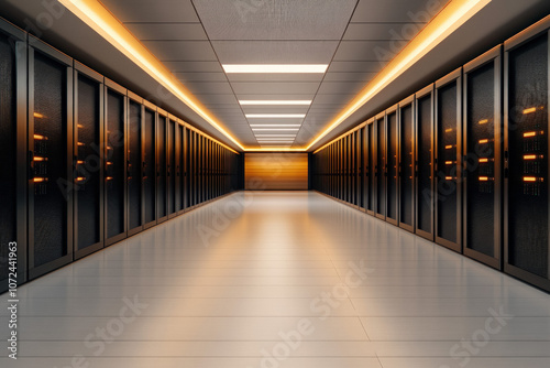A Server Room In The Proces...