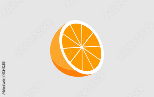 illustration orange slice isolated on white