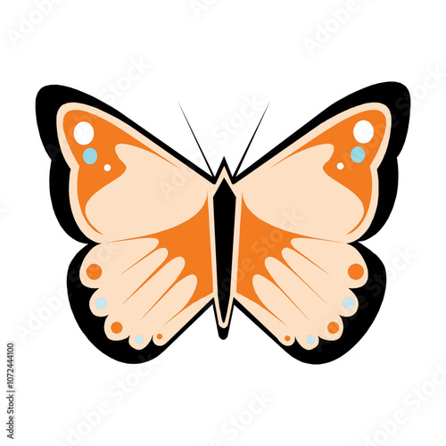 vector illustration of a butterfly with wide wings and a charming color. a colorful butterfly with a colorful pattern on it. Abstract Butterfly Wings. Exotic Moth Decor. Elegant Flying Insect.