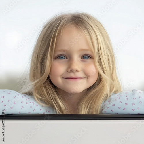 Girl In Car Isolated