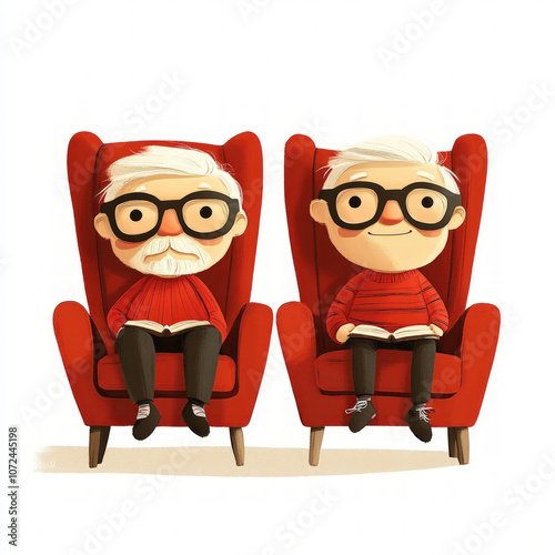 Happy Old Couple Isolated