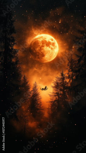 magical night sky filled wi...