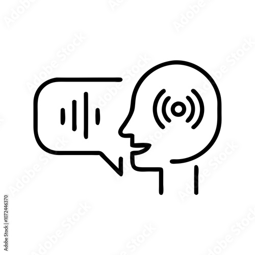AI voice recognition icon illustrating speech processing and audio technology