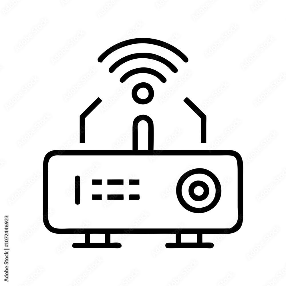 AI powered appliance icon depicting smart router technology and connectivity AI powered appliance icon depicting smart router technology and connectivity