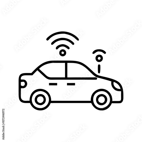 AI powered car icon illustrating smart vehicle technology and connectivity