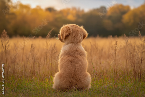 Puppy back - back view of cute pappy
